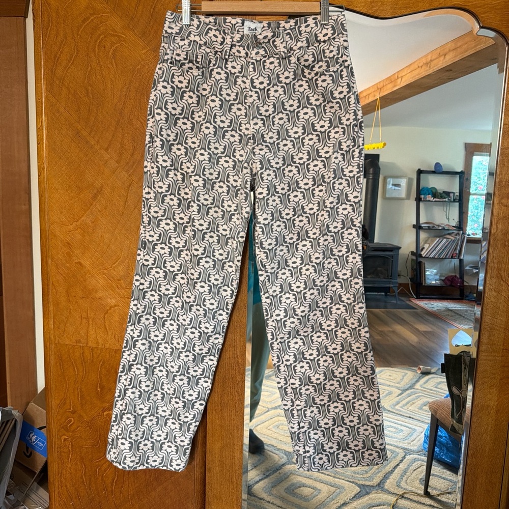 Tach Blue and White Floral Pattern Jeans 28-29" waist